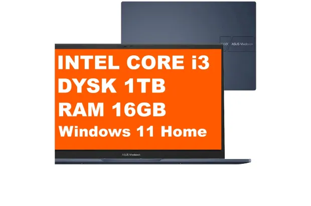 ASUS Vivobook 14 / X1404VA-V14.I38128 / Intel Core i3 / 16GB / 1TB / Intel Graphics / FullHD / Win 11 / Niebieski