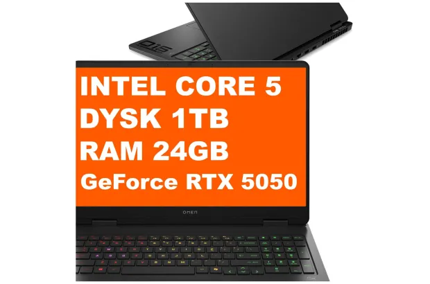 Laptop Gamingowy HP OMEN 16-am0025nw / C6RU6EA / Core 5 / 24GB / 1TB / RTX 5050 / 2k / Win 11 / Czarny
