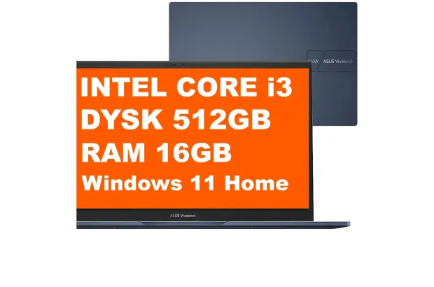 ASUS Vivobook 14 / X1404VA-V14.I38128 / Intel Core i3 / 16GB / 512GB / Intel Graphics / FullHD / Win 11 / Niebieski