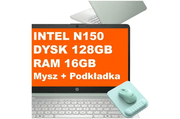 Laptop HP Stream 14-dq6013dx / B87SPUA / Intel N / 16GB / 128GB UFS / Intel Graphics / HD / Win 11 / Mysz / Podkładka / Zielony