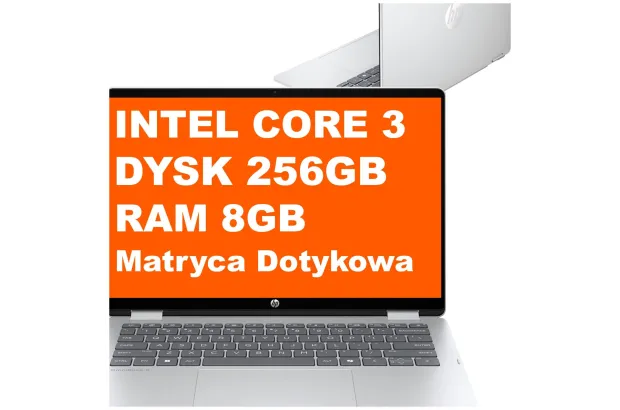 Laptop HP OmniBook 5 Flip 2w1 14-fp0006na / BG3F7EA / Core 3 / 8GB / 256GB / Intel Graphics / 2k / Win 11 / Srebrny