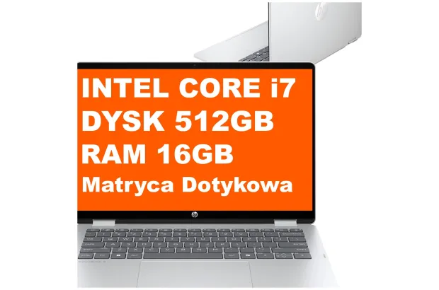 Laptop HP OmniBook 5 Flip 2w1 14-fp0012na / C1LK6EA / Core i7 / 16GB / 512GB / Iris Xe / 2k / Win 11 / Srebrny