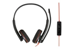 Słuchawki przewodowe POLY Blackwire 3225 Stereo USB-C Headset +3.5mm Plug +USB-C/A Adapter (Bulk) Czarny (8X229A6)