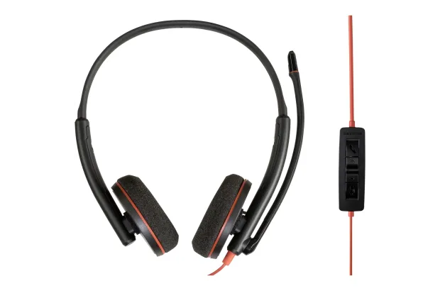 Słuchawki przewodowe POLY Blackwire 3225 Stereo USB-C Headset +3.5mm Plug +USB-C/A Adapter (Bulk) Czarny (8X229A6)