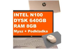 Laptop HP 17-cn3164ds / BS6W5UA / Intel N100 / 8GB / 640GB / Intel UHD / HD+ / Mysz / Podkładka / Win 11 / Chai Latte