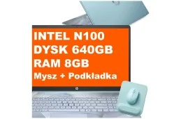 Laptop HP 17-cn3165ds / BS6W6UA / Intel N100 / 8GB / 640GB / Intel UHD / HD+ / Mysz / Podkładka / Win 11 / Niebieski