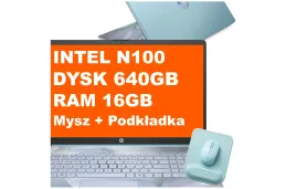 Laptop HP 17-cn3165ds / BS6W6UA / Intel N100 / 16GB / 640GB / Intel UHD / HD+ / Mysz / Podkładka / Win 11 / Niebieski