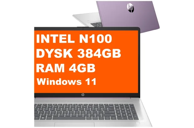 Laptop HP 17-cn3163ds / BS6Y5UA / Intel N100 / 4GB / 384GB / Intel UHD / HD+ / Win 11 / Fioletowy