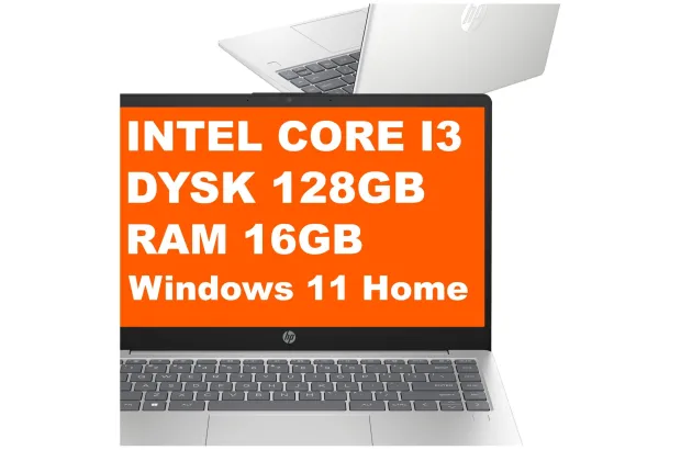 Laptop HP 14-ep0023na / C7DX6EA / Core i3 / 16GB / 128GB UFS / Intel UHD / FullHD / Win 11 / Srebrny