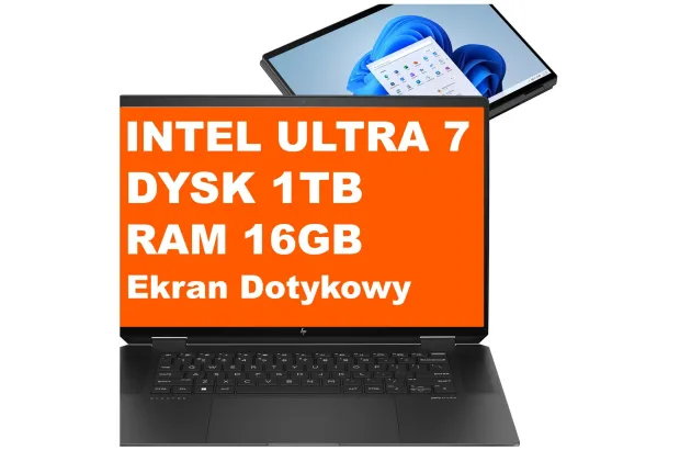 Laptop HP Spectre x360 2w1 16-aa0013dx / 977P5UA / Ultra 7 / 16GB / 1TB / Intel Arc / WQXGA / Dotyk / Win 11 / Czarny