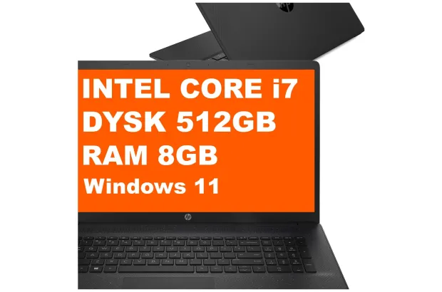 Laptop HP 17-cn2077nr / B6RX1UA / Core i7 / 8GB / 512GB / Iris Xe / HD+ / Win 11 / Czarny