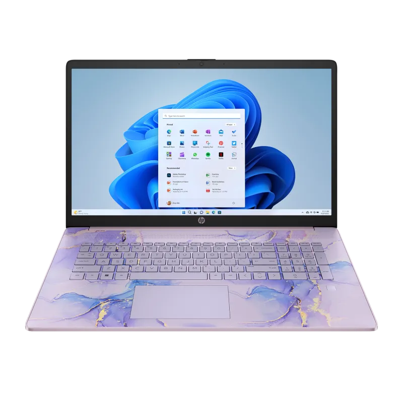 Laptop edukacyjny HP 17-cn3143ds / BK1C2UA / Intel N100 / 4GB / UFS 128GB / Intel UHD / HD+ / Dotyk / Win 11 / Fiolet