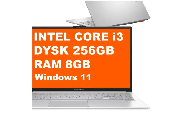 Laptop Asus Vivobook GO 15 E1504GA-WS35 / Intel i3 / 8GB / 256GB / Intel UHD / FullHD / Win 11 / Srebrny