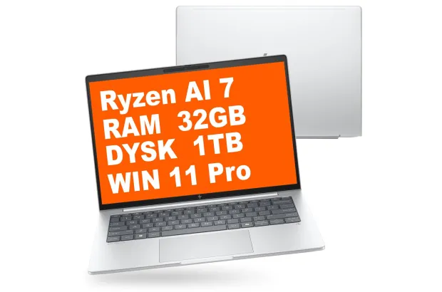 Laptop Biznesowy HP EliteBook 8 G1i 14 / CW6U1U8 / Ryzen AI 7 / 32GB / 1TB / AMD Radeon / WUXGA / Win 11 Pro / Srebrny
