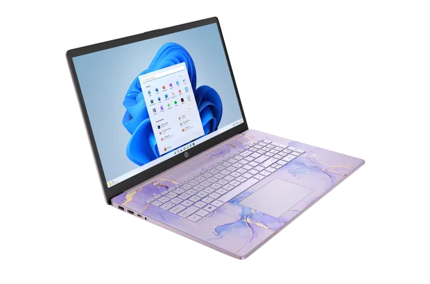 Laptop edukacyjny HP 17-cn3143ds / BK1C2UA / Intel N100 / 16GB / UFS 128GB / Intel UHD / HD+ / Dotyk / Win 11 / Fiolet