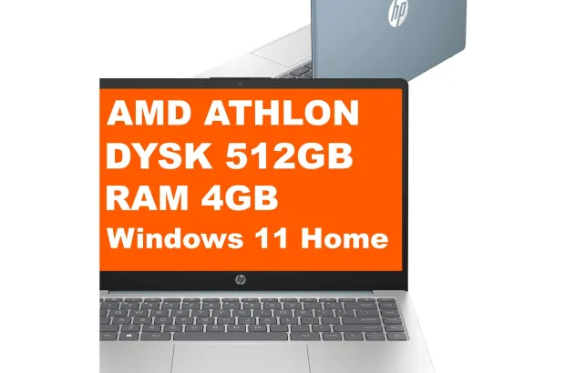 HP Laptop 14-em0002wm / CF2F1UA / AMD Athlon / 4GB / 512GB / Radeon 610M / HD / Win 11 / Niebieski