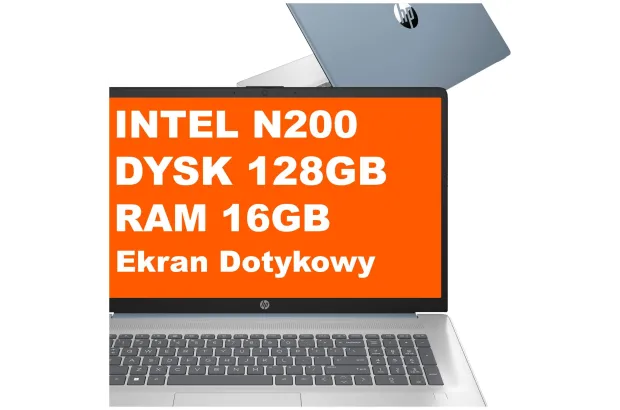 Laptop HP 17-cn3107ds / AD7K0UA / Intel N200 / 16GB / 128GB UFS / Intel UHD / HD+ / Dotyk / Win 11 / Niebieski