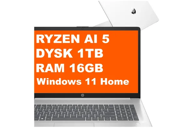 Laptop HP OmniBook 5 NGAI 16-ag1065st / B6NF3UA / Ryzen AI 5 / 16GB / 1TB / Radeon 840M / 2k / Win 11 / Srebrny