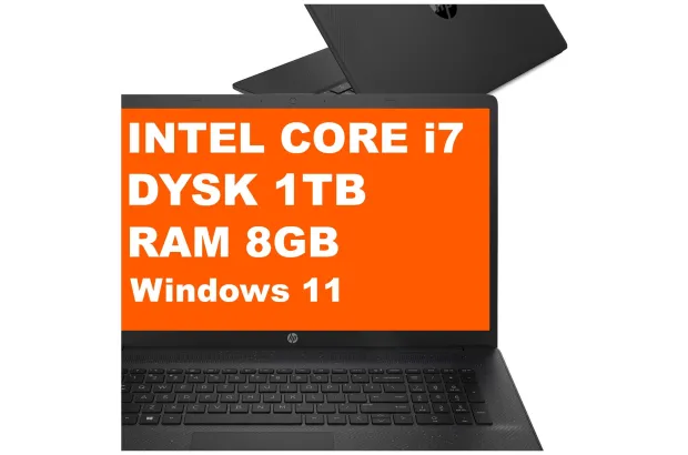 Laptop HP 17-cn2077nr / B6RX1UA / Core i7 / 8GB / 1TB / Iris Xe / HD+ / Win 11 / Czarny