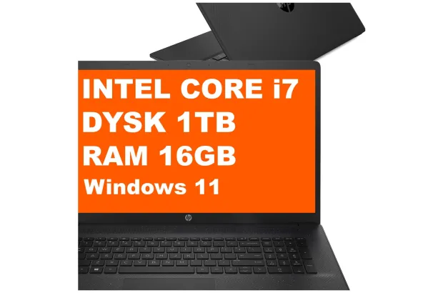 Laptop HP 17-cn2077nr / B6RX1UA / Core i7 / 16GB / 1TB / Iris Xe / HD+ / Win 11 / Czarny