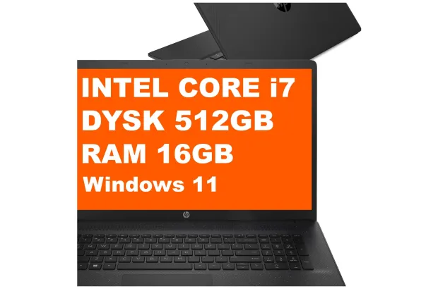Laptop HP 17-cn2077nr / B6RX1UA / Core i7 / 16GB / 512GB / Iris Xe / HD+ / Win 11 / Czarny