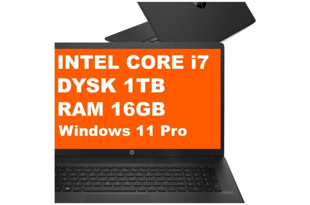 Laptop HP 17-cn2077nr / B6RX1UA / Core i7 / 16GB / 1TB / Iris Xe / HD+ / Win 11 Pro / Czarny