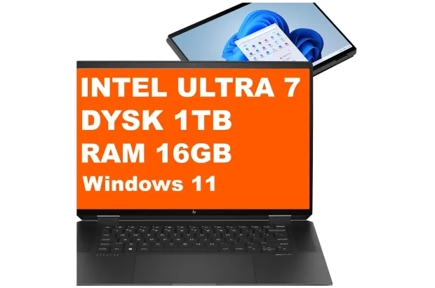 Laptop HP Spectre x360 2w1 16-aa0013dx / 977P5UA / Ultra 7 / 16GB / 1TB / Intel Arc / WQXGA / Dotyk / Win 11 Pro / Czarny