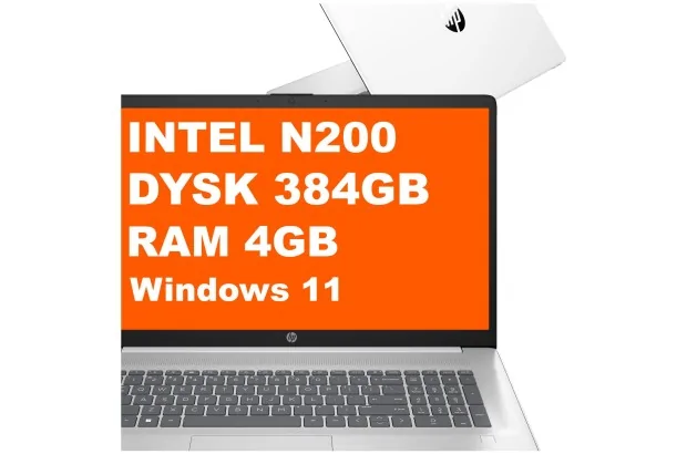Laptop HP 17-cn3106ds / AD7J9UA / Intel N200 / 4GB / 384GB / Intel UHD / HD+ / Dotyk / Win 11 / Biały