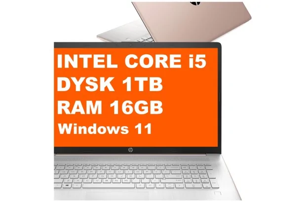 Laptop HP 17-cn3375nr / B89N0UA / Intel Core i5 / 16GB / 1TB / Intel Graphics / HD+ / Win 11 / Różowy