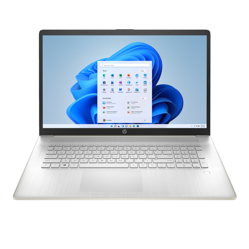 Laptop HP 17-cn0052ds / 700J1UA / Intel N4120 / 4GB / SSD 128GB / Intel UHD / FullHD / Win 11 / Złoty