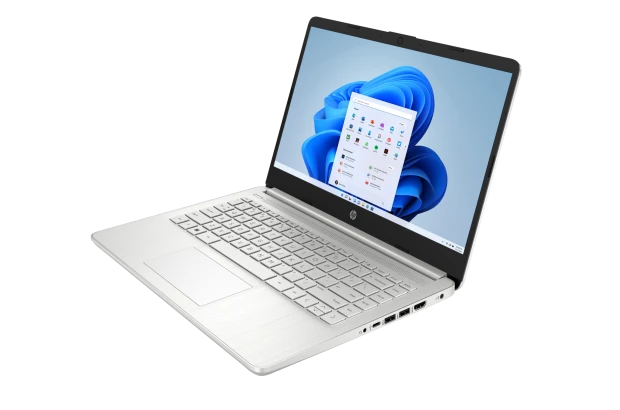 Laptop HP 14-fq1078nr / 4E2C8UA / AMD Ryzen 7 / 16GB / SSD 512GB / AMD Radeon / HD / Win 11 / Srebrny