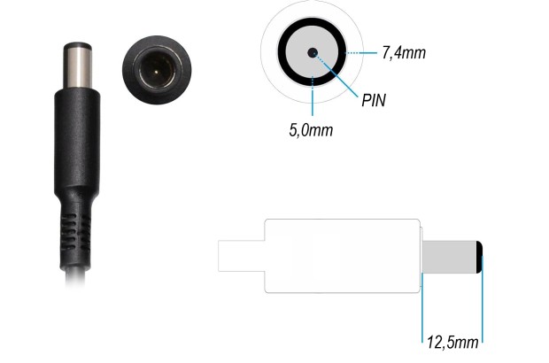 Oryginalny zasilacz Dell 90W 19,5V 4,62A 7,4x5,0mm + PIN