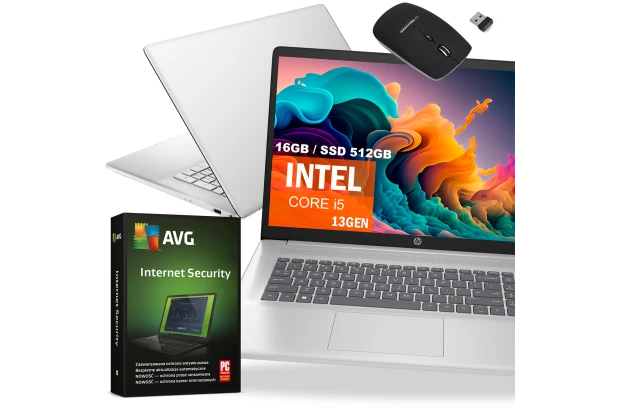 Nowoczesny Laptop HP 17-CN3053 z Windows 11 w kolorze srebrnym