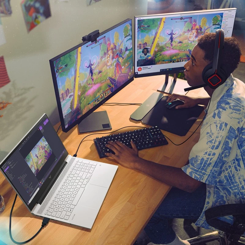 Laptop HP Victus 16-e0309nf / 6J9T4EA / AMD Ryzen 7 / 32GB / SSD 512GB / AMD Radeon RX 5500M / FullHD / 144Hz / Win 11 / Biały